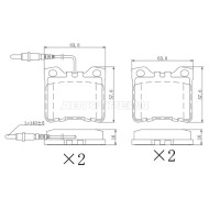 Колодки тормозные зад с датчиком MERCEDES V-CLASS/VITO 96-03/ PEUGEOT 605 89-99 SAT
