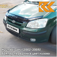 Бампер передний в цвет кузова Hyundai Getz (2002-2005) дорестайлинг 8N - Leaf Green - Зелёный